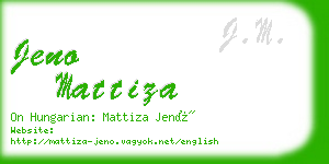 jeno mattiza business card